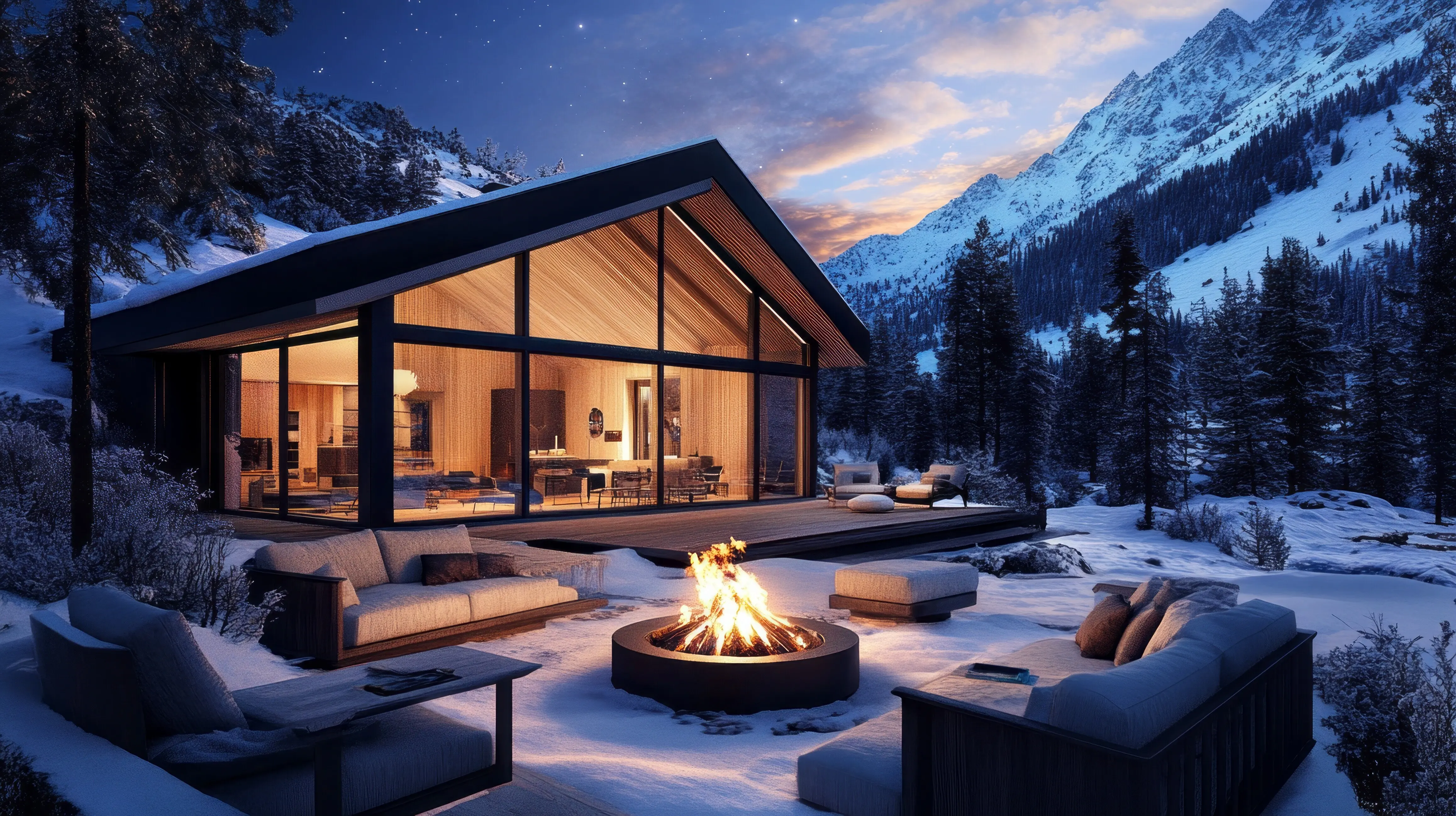 A big house featuring a fireplace and a patio.